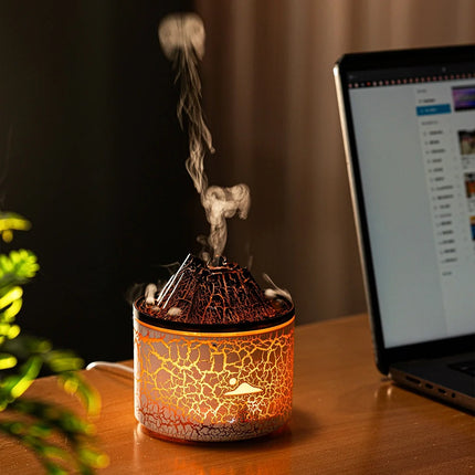 Volcano Humidifier with Colorful Changing Lights | Aromatherapy and Mist Mode for Relaxation and Hydration