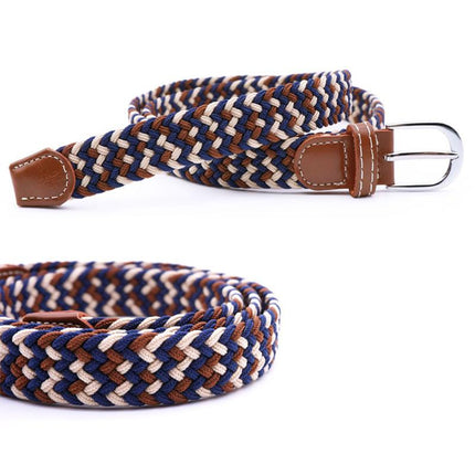 Stretch Belt with Silver Buckle, Woven Braided Belt with No Holes – image 5