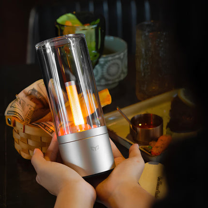 Dimmable Table Lamp with Clear Glass Body | Modern Lighting for Cozy Atmosphere