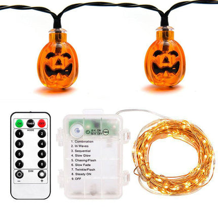 Pumpkin String Lights, Outdoor Halloween Lights with Remote, Halloween Decorations Indoor – image 6