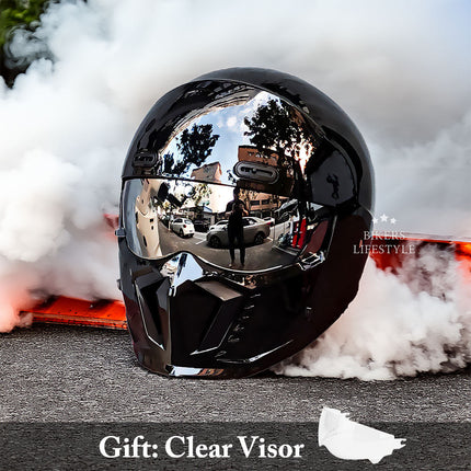 Retro Style Motorcycle Helmet with Visor, ECE Certified Biker Helmet with Anti Fog UV Lens – image 9