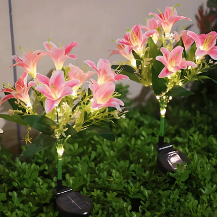 Solar Flower Lights for Garden with Timeless Floral Design | Durable Outdoor Décor for Enchanting Nighttime Glow