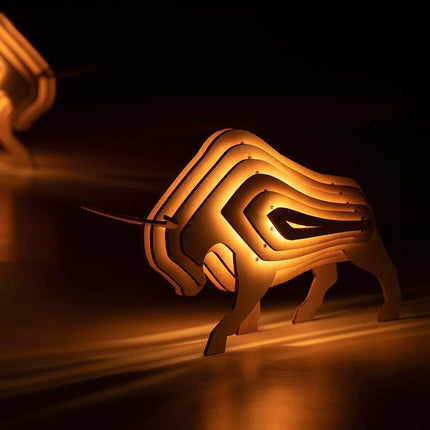 Wooden Animal Light with DIY Puzzle Assembly & Sensor Control | Unique Decorative Nightlight for Home Decor