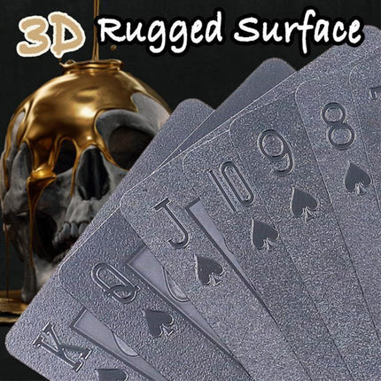 Waterproof Playing Cards Black Gold Foil, Plastic Playing Card Deck with 2 Jokers – image 4