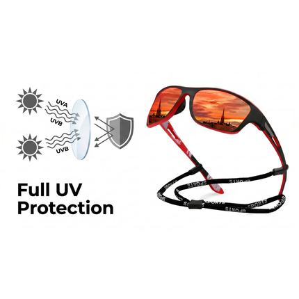 Polarized Sports Sunglasses, UV Protection Sunglasses with Strap – image 6