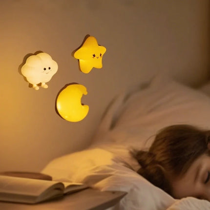 Rechargeable Night Light with Tap Control | Whimsical Star, Moon & Cloud Designs for Cozy Ambiance