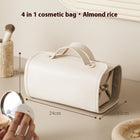Foldable PU Cosmetic Bag with Spacious Compartment | Stylish Organizer for Easy Makeup Storage