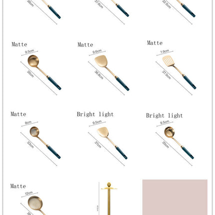 Gold-Plated Stainless Steel Kitchenware Set with Elegant Design | Durable Cooking Utensils for Everyday Use
