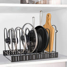 8-Tier Adjustable Iron Storage Rack for Kitchen Organization | Customizable Design for Pots and Pans