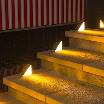 Solar Powered Stair Lights with IP65 Weather Resistance | Easy Installation for Safe Outdoor Lighting