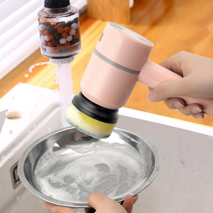 USB Rechargeable Wireless Cleaning Scrubber with 3 Brush Heads | High-Power Brush for Effortless Kitchen and Bathroom Cleaning