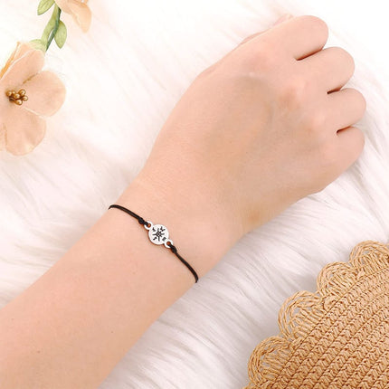 Compass Charm Bracelet, Braided Bracelet with Graduation Card and Gift Box – image 8
