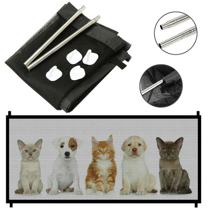 Portable Pet Safety Gate with Retractable Design | Lightweight Mesh Barrier for Home and Travel