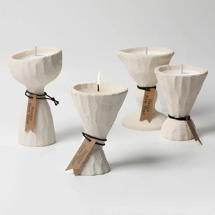 Cement Candle Holder with Nordic-Inspired Design | Versatile Home Decor for Elegant Ambiance
