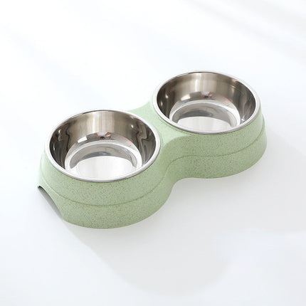 Double Pet Bowls with Stainless Steel Feeder | Dual Functionality for Convenient Feeding and Hydration