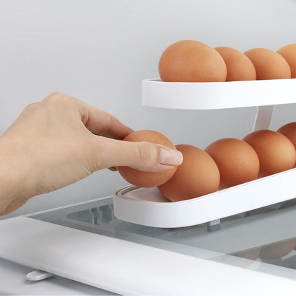 Automatic Rolling Egg Rack Holder with Gravity-Fed Design | Space-Saving Organizer for Easy Access in Kitchen