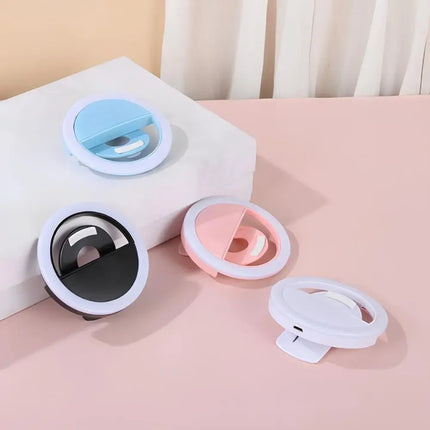 Clip-On Selfie Ring Light with Adjustable Brightness | Portable Lighting for Perfect Photos and Videos