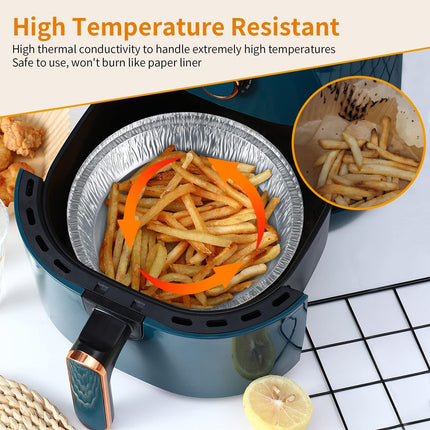 Durable Aluminum Foil Liners for Air Fryers | Non-Stick, Waterproof, and Easy Cleanup for Hassle-Free Cooking