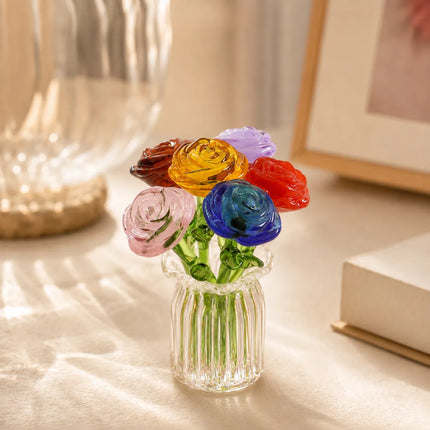 Glass Flowers with Vase, Housewarming Gift and Birthday Gift – image 9