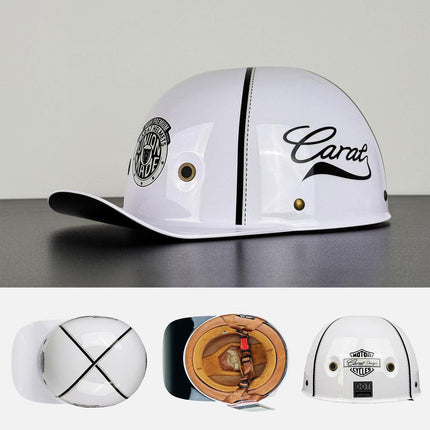 DOT Approved Motorcycle Helmet, Lightweight Motorcycle Half Helmet with Quick Release – image 9