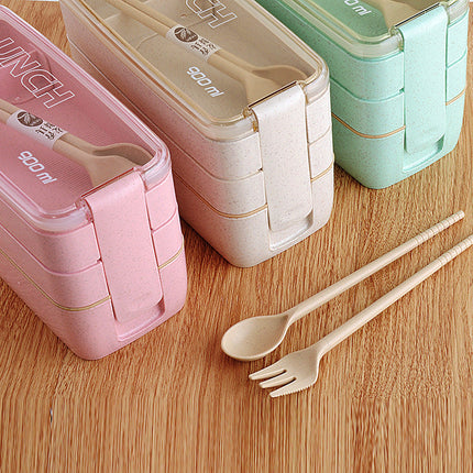 Eco-Friendly Three Layer Bento Lunch Box with Silicone Sealing Ring | Adjustable Meal Separator for Easy Meal Prep