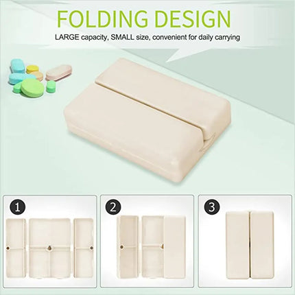 Travel Pill Organizer 7 Compartment, Pill Box with Magnetic Lid