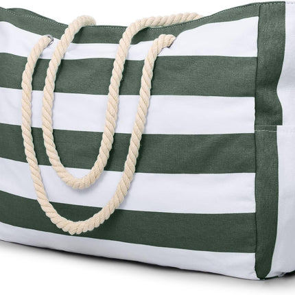 Coastal Collection | Large Waterproof Beach Tote Bag with Zipper Closure | Sandproof Design for Effortless Summer Adventures