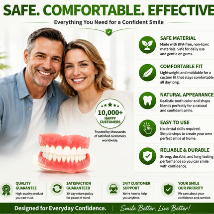 Vepine Denture Pro | Complete Denture Kit with Easy-to-Use Instructions | Ideal for At-Home Denture Creation
