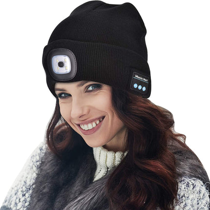 Bluetooth Beanie Hat with LED Light, Unisex Acrylic Beanie with Light – image 7