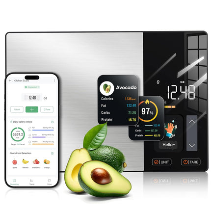Smart Nutrition Scale | Digital Food Scale with TFT Display & App Integration | Track Calories, Fat, Carbs & Protein for Healthy Meal Prep