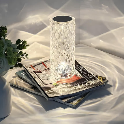 Touch Control Table Lamp with 16 Color Options | Rechargeable Acrylic Design for Customizable Mood Lighting