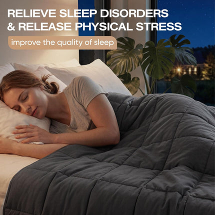 Cozy Comfort | Cooling Weighted Blanket for Adults with Premium Glass Beads | Soft Breathable Design for Relaxation and Sleep Quality
