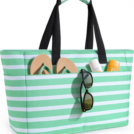 Ultimate Beach Tote | Extra Large Waterproof Bag with Zippered Wet Compartment | Lightweight & Foldable for Easy Travel
