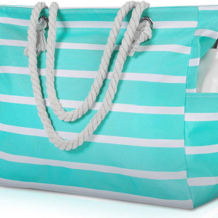Beach Bliss | Large Waterproof Beach Tote Bag with Zipper | Sandproof Design for Easy Summer Outings