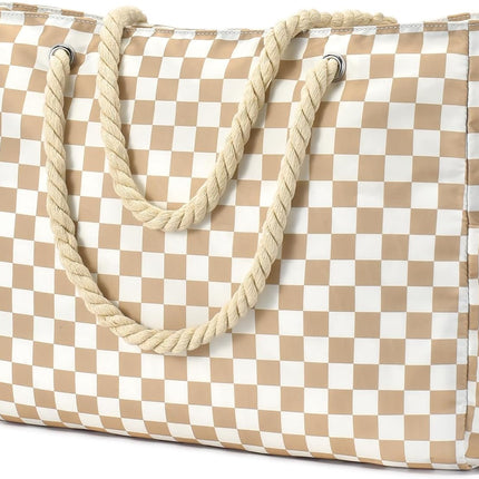 Coastal Collection | Large Waterproof Beach Tote Bag with Zipper Closure | Sandproof Design for Effortless Summer Adventures