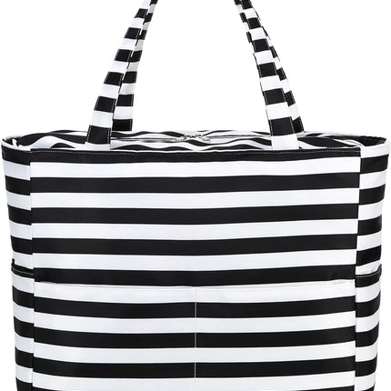Vepine | Extra Large Waterproof Beach Tote Bag with Wet Compartment | Stylish Carry-On for Weekend Travel