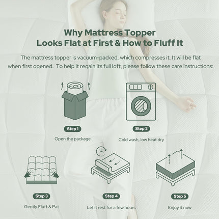 Comfort Haven | Queen Mattress Topper with Ultra Soft Tencel™ Blend | Extra Thick Cooling Pad for Back Pain Relief