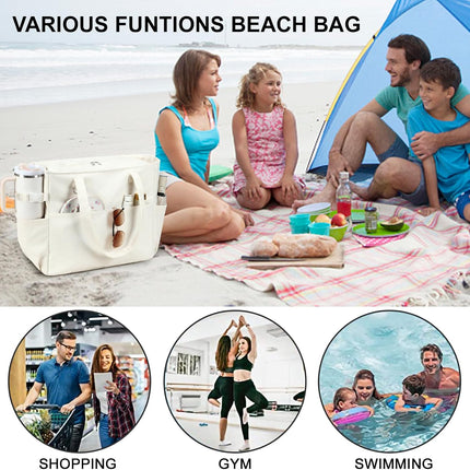Coastal Escape | Extra Large Waterproof Beach Tote Bag with Wet Compartment | Stylish Carry-On for Weekend Getaways