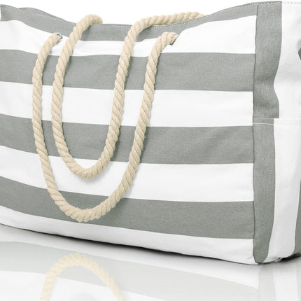 Coastal Collection | Large Waterproof Beach Tote Bag with Zipper Closure | Sandproof Design for Effortless Summer Adventures
