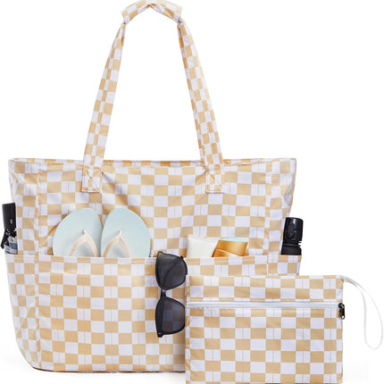 Ultimate Beach Tote Bag | Waterproof & Sandproof Large Bag with Zipper | Foldable Design for Easy Travel and Storage
