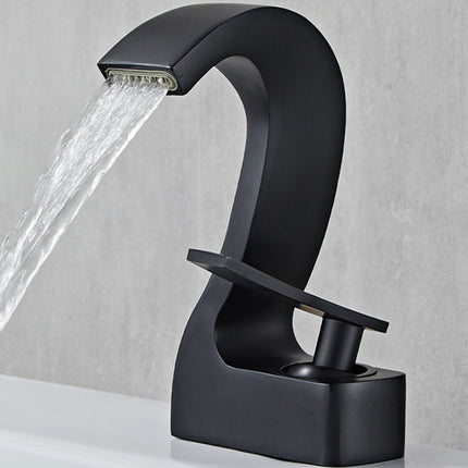 Bathroom Faucet Single Handle, Brass Bathroom Basin Faucet, Bathroom Sink Faucet with Gooseneck Spout