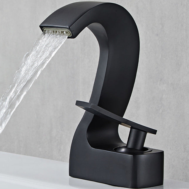Bathroom Faucet Single Handle, Brass Bathroom Basin Faucet, Bathroom Sink Faucet with Gooseneck Spout