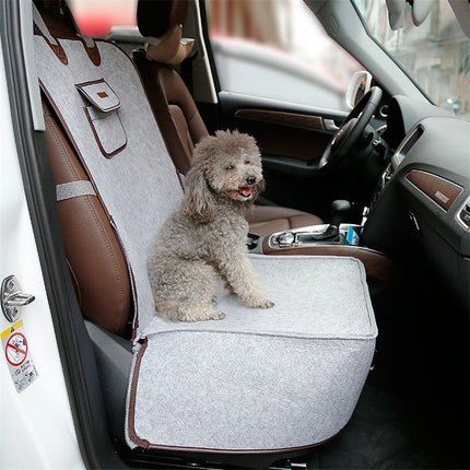 Retro 2-in-1 Pet Car Seat & Cushion with Adjustable Strap | Waterproof Design for Safe Travel