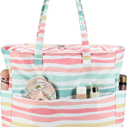 Ocean Breeze | Large Waterproof Beach Tote Bag with Wet Compartment | Stylish & Versatile for Pool, Travel, or Gym