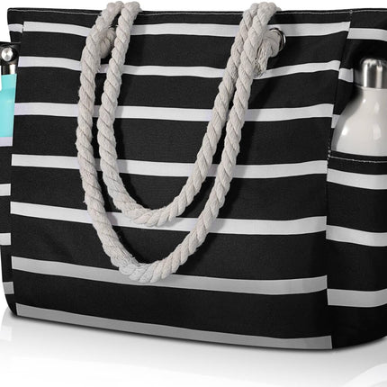 Beach Bliss | Large Waterproof Beach Tote Bag with Zipper | Sandproof Design for Easy Summer Outings