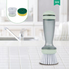 Dish Scrub Brush with Soap Dispenser for Effortless Cleaning | Ergonomic Design for Non-Stick Cookware