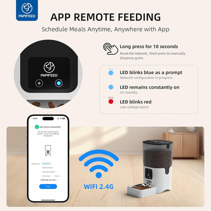 Automatic Cat Feeder with App Control & WiFi Connectivity | 6L Capacity for Scheduled Meals and Portion Control