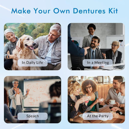 Vepine Moldable Silicone Dentures | Custom Fit False Teeth Set for Daily Use and Special Occasions