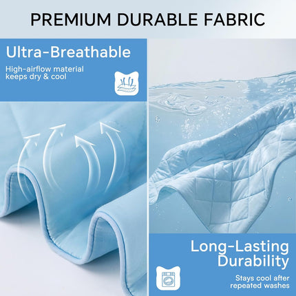 Cool Comfort | Premium Cooling Dog Blanket for Small & Medium Dogs with Q-max > 0.4 | Washable Calming Mat for Couches & Beds