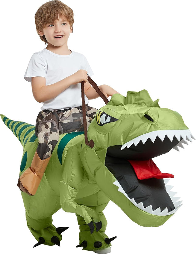 Inflatable T-Rex Costume for Kids with Easy Inflate Design | Fun Halloween Adventure